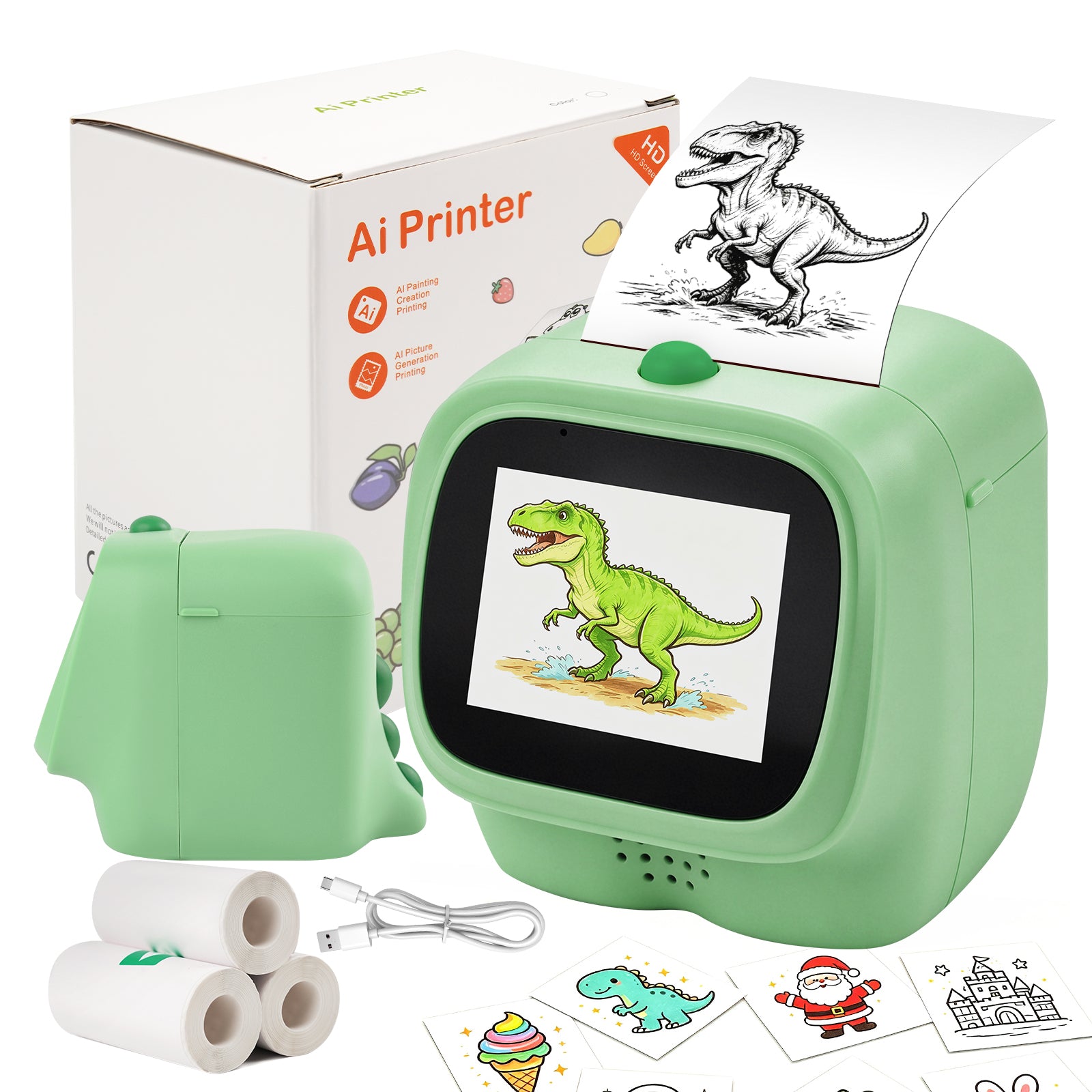 WiseElf AI Voice-Powered Sticker Printer for Kids, Thermal Inkless