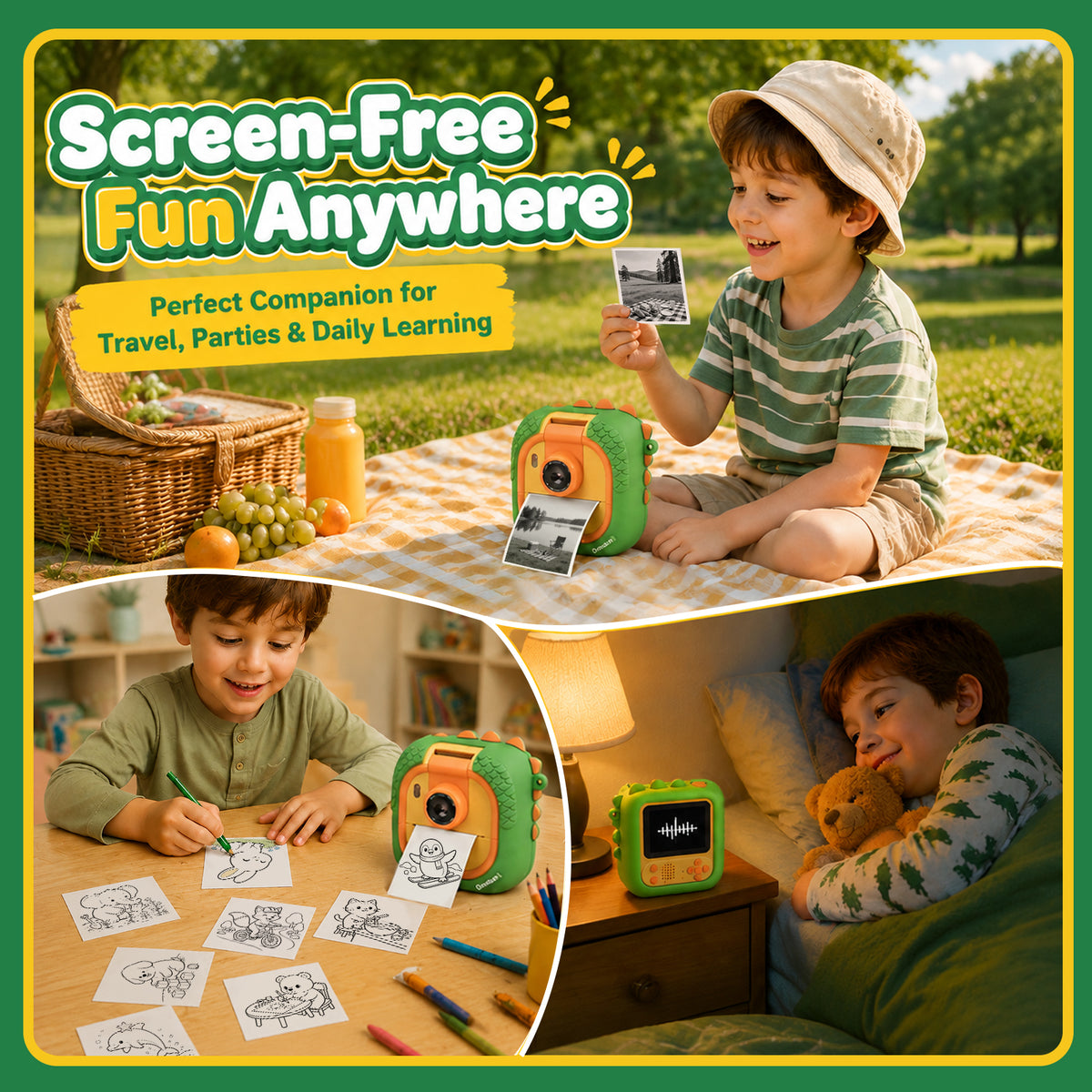 AI Camera for Kids, Smart Camera Toy for Girls, Unicorn, AI Voice Photo Editing, Voice to Imange, Object Recognition, AI Q&A, AI Chat, Instant Print, Interactive Learning Toy Gift