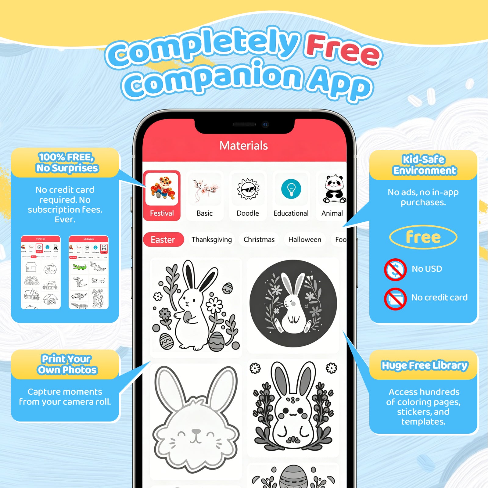 WiseElf AI Voice-Powered Sticker Printer for Kids, Thermal Inkless