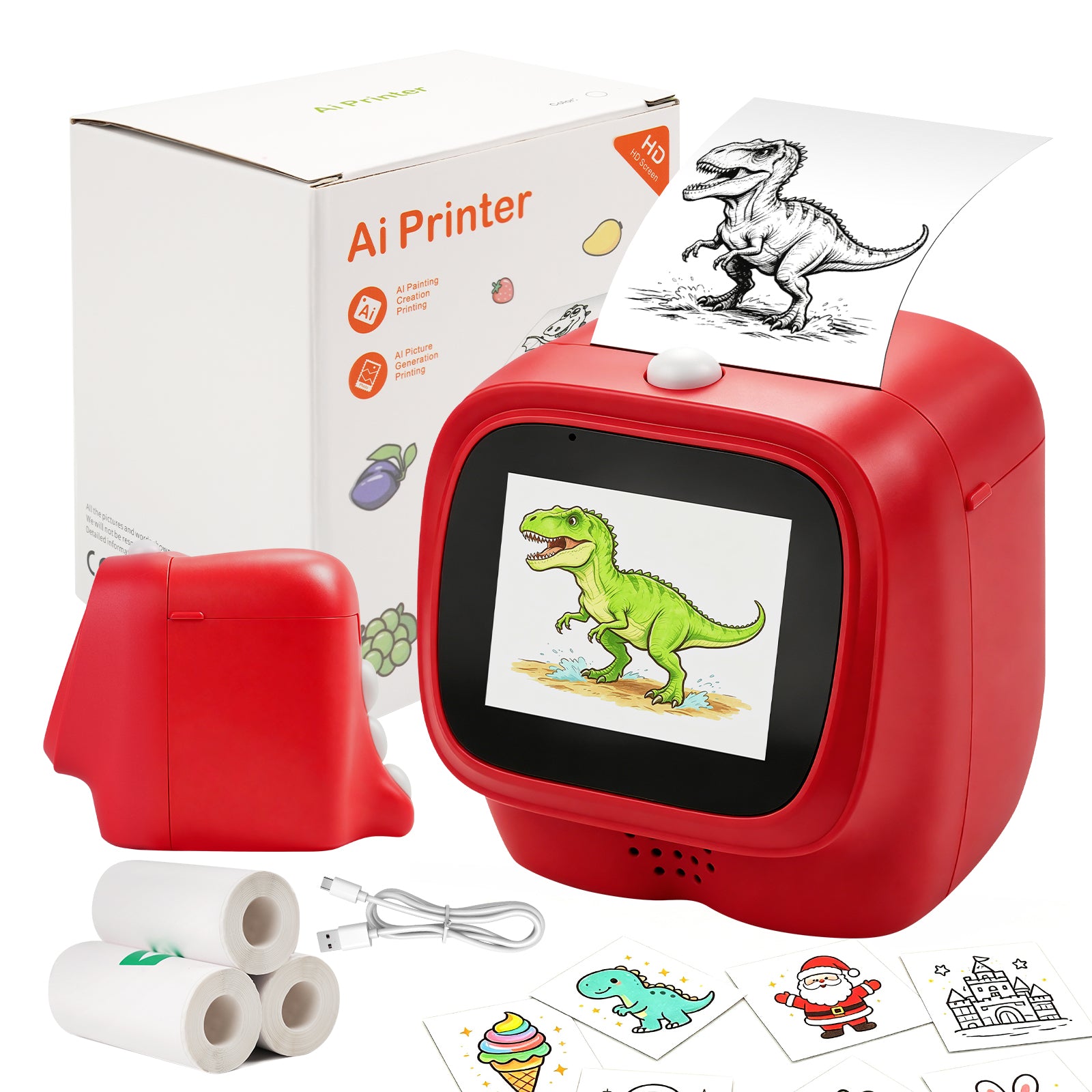 WiseElf AI Voice-Powered Sticker Printer for Kids, Thermal Inkless