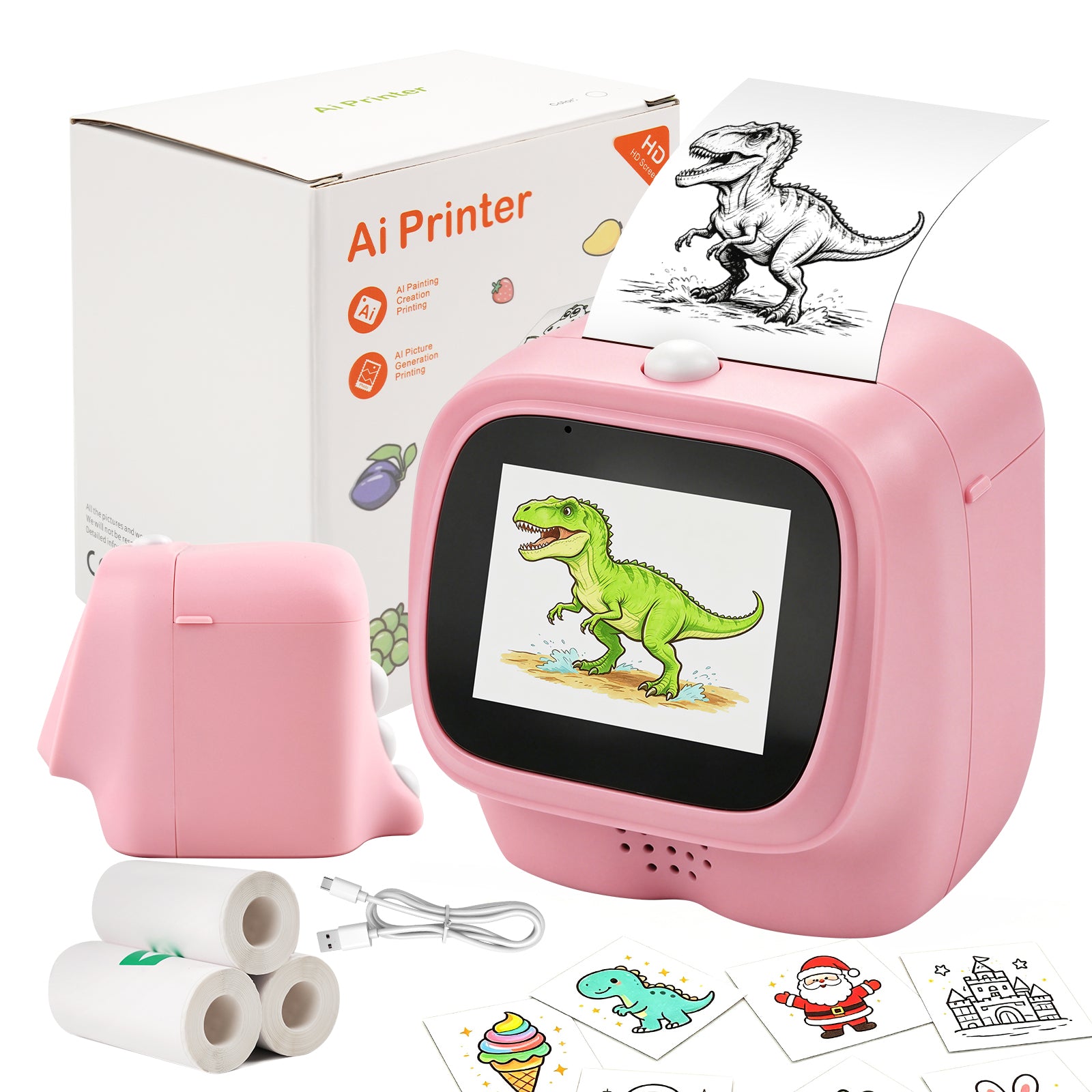 WiseElf AI Voice-Powered Sticker Printer for Kids, Thermal Inkless