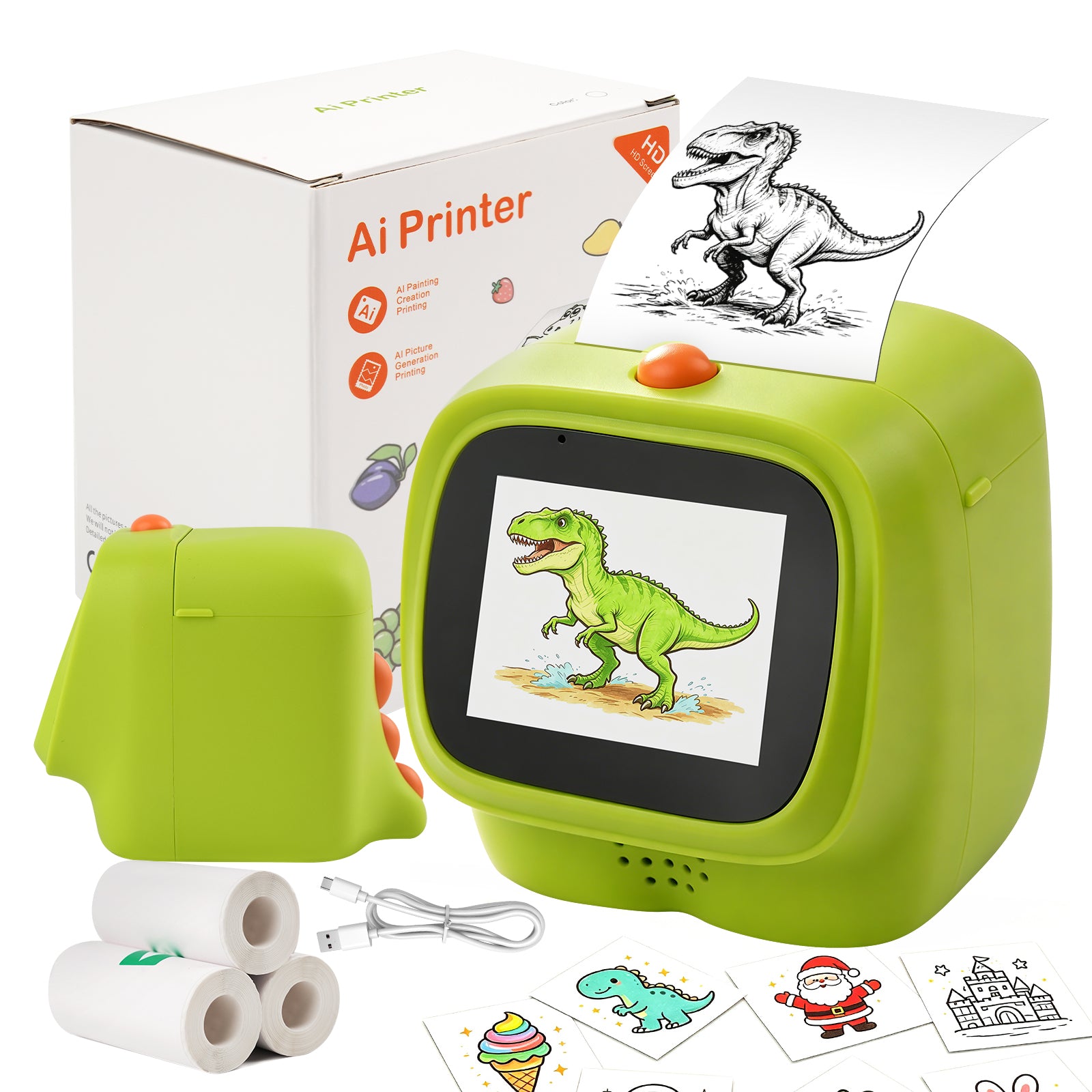 WiseElf AI Voice-Powered Sticker Printer for Kids, Thermal Inkless